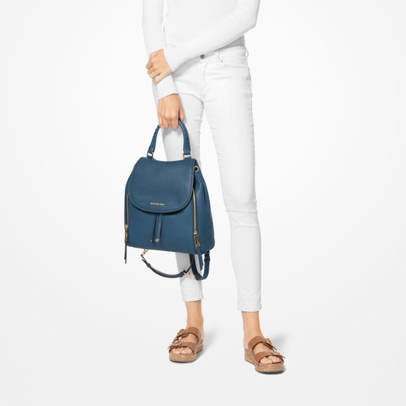 Michael Kors Blue Leather Viv Large Backpack - Picture 3 of 15